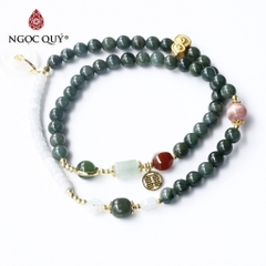 Vòng tay đá Cẩm thạch tự nhiên phối charm - Mẫu VC1109 - Ngọc Quý