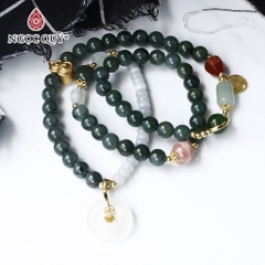Vòng tay đá Cẩm thạch tự nhiên phối charm - Mẫu VC1109 - Ngọc Quý
