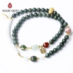 Vòng tay đá Cẩm thạch tự nhiên phối charm - Mẫu VC1109 - Ngọc Quý