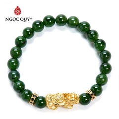 Vòng tay đá Ngọc bích tự nhiên phối charm - Mẫu VC1115 - Ngọc Quý
