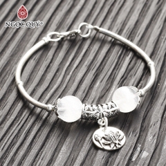 Vòng tay đá tự nhiên phối charm - Mẫu VC1130 - Ngọc Quý
