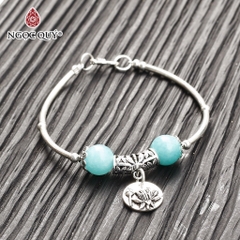 Vòng tay đá tự nhiên phối charm - Mẫu VC1130 - Ngọc Quý