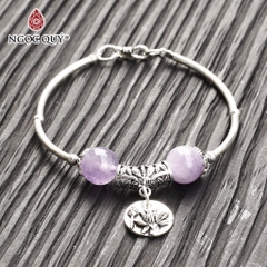 Vòng tay đá tự nhiên phối charm - Mẫu VC1130 - Ngọc Quý