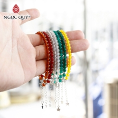 Lắc tay đá mã não hạt 4-5mm dài 17-19cm Mẫu VC1144 - Ngọc Quý