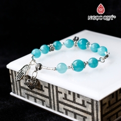 Vòng tay đá Amazonite tự nhiên phối charm - Mẫu VC1175 - Ngọc Quý