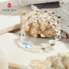 Vòng tay đá Thạch anh tự nhiên phối charm - Mẫu VC1179 - Ngọc Quý