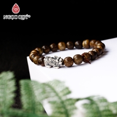 Vòng tay Trầm hương phối charm - Mẫu VC1236 - Ngọc Quý