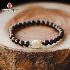 Vòng tay Trầm hương phối charm - Mẫu VC1237 - Ngọc Quý