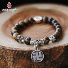 Vòng tay Trầm hương phối charm - Mẫu VC1238 - Ngọc Quý