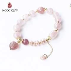 Vòng tay đá Thạch anh tự nhiên phối charm - Mẫu VC1252 - Ngọc Quý