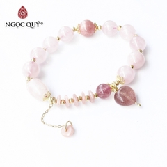 Vòng tay đá Thạch anh tự nhiên phối charm - Mẫu VC1252 - Ngọc Quý