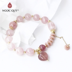 Vòng tay đá Thạch anh tự nhiên phối charm - Mẫu VC1252 - Ngọc Quý