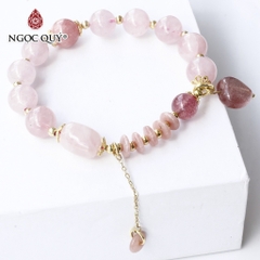 Vòng tay đá Thạch anh tự nhiên phối charm - Mẫu VC1252 - Ngọc Quý