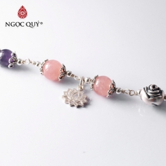 Vòng tay đá Thạch anh tự nhiên phối charm - Mẫu VC1256 - Ngọc Quý