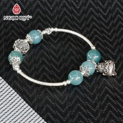 Vòng tay đá Cẩm thạch tự nhiên phối charm - Mẫu VC1259 - Ngọc Quý