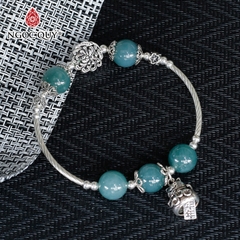 Vòng tay đá Cẩm thạch tự nhiên phối charm - Mẫu VC1259 - Ngọc Quý