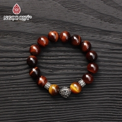 Vòng tay đá Thạch anh mắt hổ tự nhiên phối charm - Mẫu VC1261 - Ngọc Quý