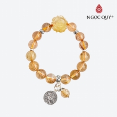 Vòng tay đá Thạch anh tóc tự nhiên phối charm - Mẫu VC1263 - Ngọc Quý