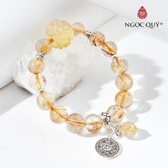 Vòng tay đá Thạch anh tóc tự nhiên phối charm - Mẫu VC1263 - Ngọc Quý