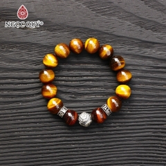 Vòng tay đá Thạch anh mắt hổ tự nhiên phối charm - Mẫu VC1268 - Ngọc Quý
