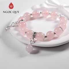 Vòng tay đá Thạch anh tự nhiên phối charm - Mẫu VC1102 - Ngọc Quý