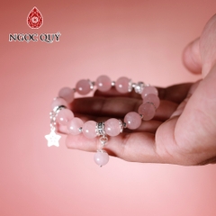 Vòng tay đá Thạch anh tự nhiên phối charm - Mẫu VC1102 - Ngọc Quý