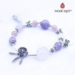 Vòng tay đá Thạch anh tự nhiên phối charm - Mẫu VC1273 - Ngọc Quý