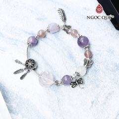 Vòng tay đá Thạch anh tự nhiên phối charm - Mẫu VC1273 - Ngọc Quý