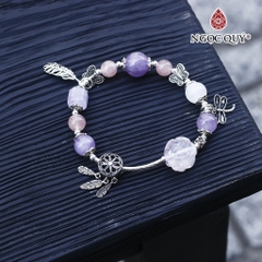 Vòng tay đá Thạch anh tự nhiên phối charm - Mẫu VC1273 - Ngọc Quý