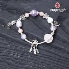 Vòng tay đá Thạch anh tự nhiên phối charm - Mẫu VC1273 - Ngọc Quý