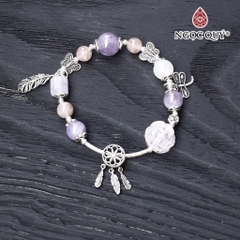 Vòng tay đá Thạch anh tự nhiên phối charm - Mẫu VC1273 - Ngọc Quý