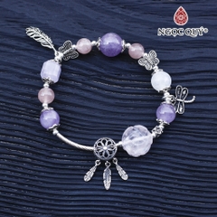 Vòng tay đá Thạch anh tự nhiên phối charm - Mẫu VC1273 - Ngọc Quý