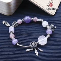 Vòng tay đá Thạch anh tự nhiên phối charm - Mẫu VC1273 - Ngọc Quý