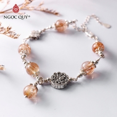 Vòng tay đá Thạch anh tóc tự nhiên phối charm - Mẫu VC1275 - Ngọc Quý