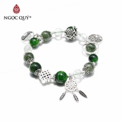 Vòng tay đá Diopside tự nhiên phối charm - Mẫu VC1277 - Ngọc Quý
