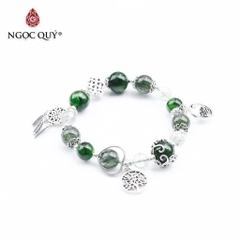 Vòng tay đá Diopside tự nhiên phối charm - Mẫu VC1277 - Ngọc Quý