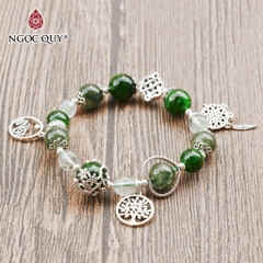 Vòng tay đá Diopside tự nhiên phối charm - Mẫu VC1277 - Ngọc Quý