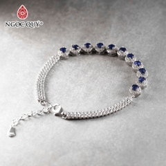 Vòng tay đá Sapphire tự nhiên phối charm - Mẫu VC1284