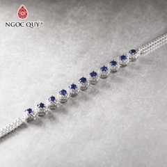 Vòng tay đá Sapphire tự nhiên phối charm - Mẫu VC1284