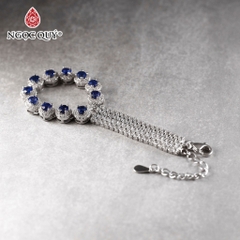 Vòng tay đá Sapphire tự nhiên phối charm - Mẫu VC1284