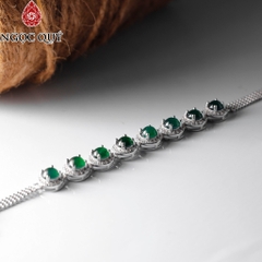 Vòng tay đá Cẩm thạch tự nhiên phối charm - Mẫu VC1285 - Ngọc Quý
