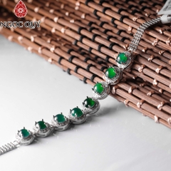 Vòng tay đá Cẩm thạch tự nhiên phối charm - Mẫu VC1285 - Ngọc Quý