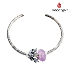 Vòng tay đá Thạch anh tự nhiên phối charm - Mẫu VC1289 - Ngọc Quý