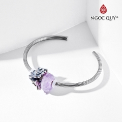 Vòng tay đá Thạch anh tự nhiên phối charm - Mẫu VC1289 - Ngọc Quý