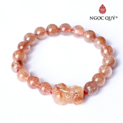 Vòng tay đá Thạch anh tóc tự nhiên phối charm - Mẫu VC1290 - Ngọc Quý