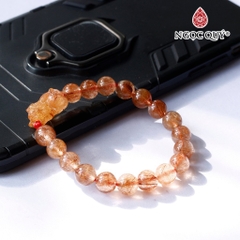 Vòng tay đá Thạch anh tóc tự nhiên phối charm - Mẫu VC1290 - Ngọc Quý