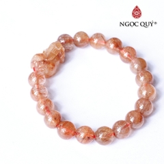 Vòng tay đá Thạch anh tóc tự nhiên phối charm - Mẫu VC1290 - Ngọc Quý