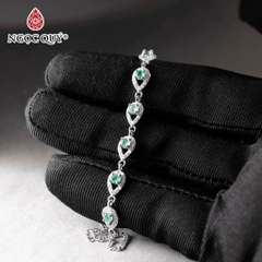 Vòng tay đá Emerald tự nhiên phối charm - Mẫu VC1294 - Ngọc Quý