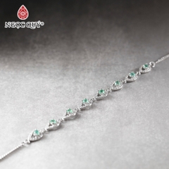 Vòng tay đá Emerald tự nhiên phối charm - Mẫu VC1294 - Ngọc Quý