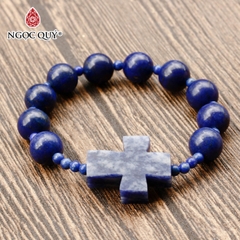 Vòng chuỗi mân côi đá lapis lazuli 10mm